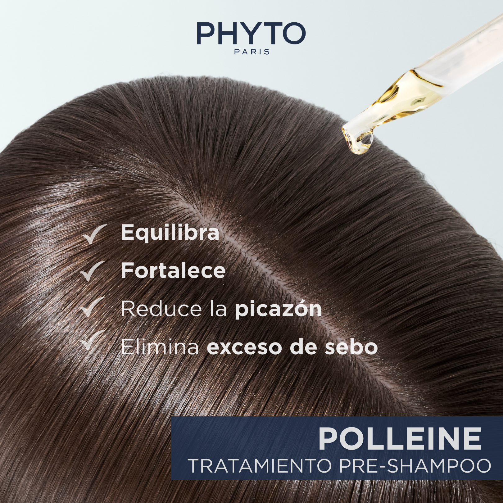 Phyto Polleine Concentrado Equilibrante Pre-Shampoo 30ml - Purifica, Fortalece y Revitaliza