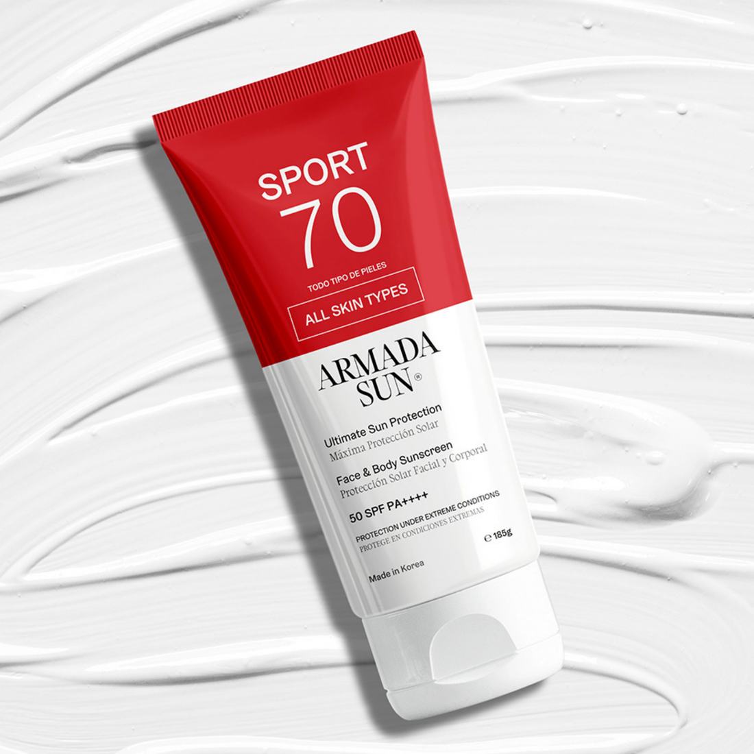 Pack Duo Armada Sport 70 SPF 50+ Bloqueador Solar Extremo - Invisible, Resiste Agua y Sudor - 2 de 185g