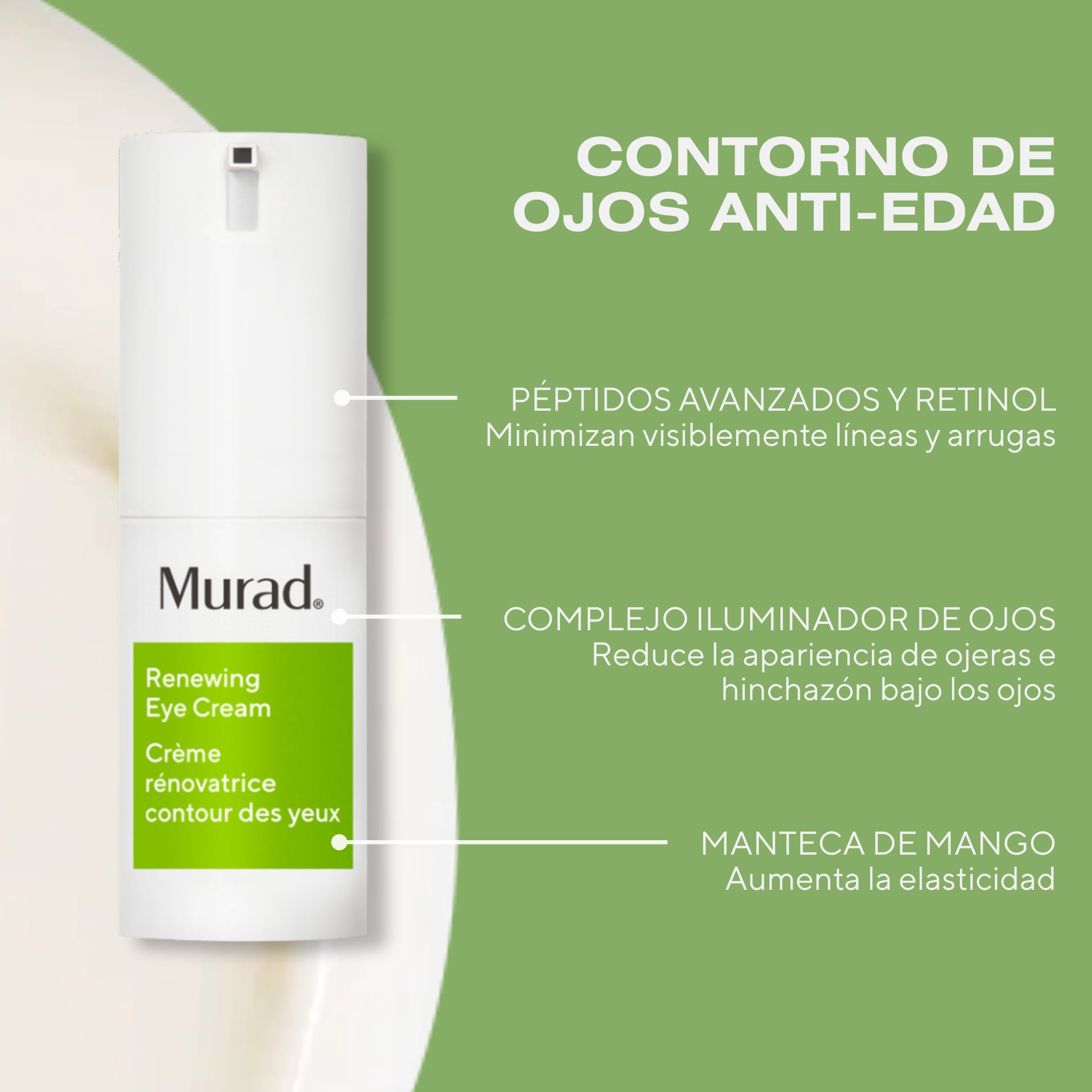 Murad Renewing Eye Cream 15ml - Contorno de Ojos Antiedad Reafirmante, Alisa Arrugas y Minimiza Ojeras