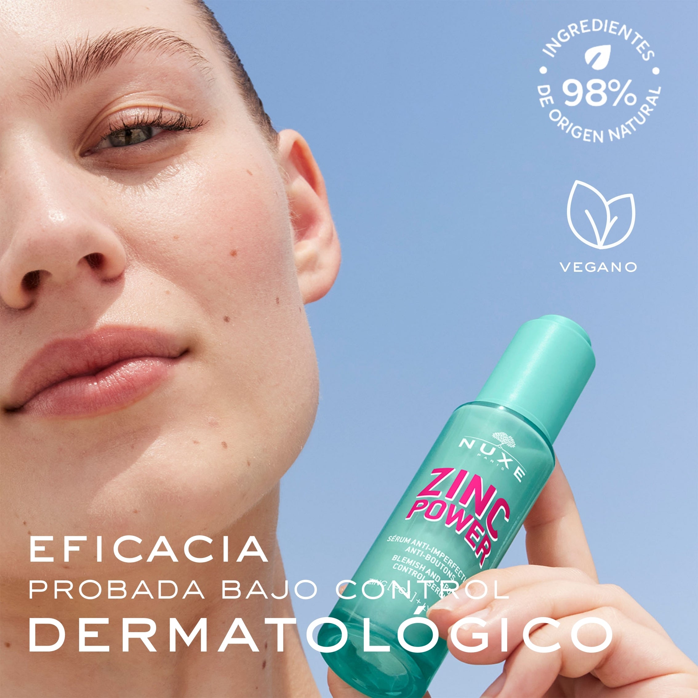 Nuxe Zinc Power Serum Anti-Imperfecciones 30ml - Control Acné, Manchas y Poros , Matifica e Hidrata