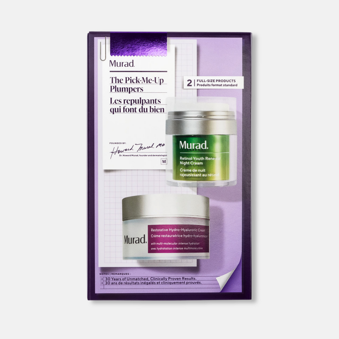 Murad KIT The Pick-Me-Up Plumpers - Dúo Antiedad Hidratante: Retinol, Ácido Hialurónico y Niacinamida