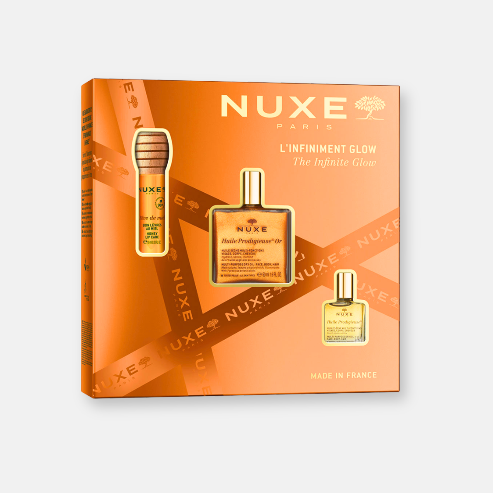 Nuxe KIT Infinite Glow Best Sellers - Rutina Iluminación Piel y Labios: Ilumina, Hidrata y Repara