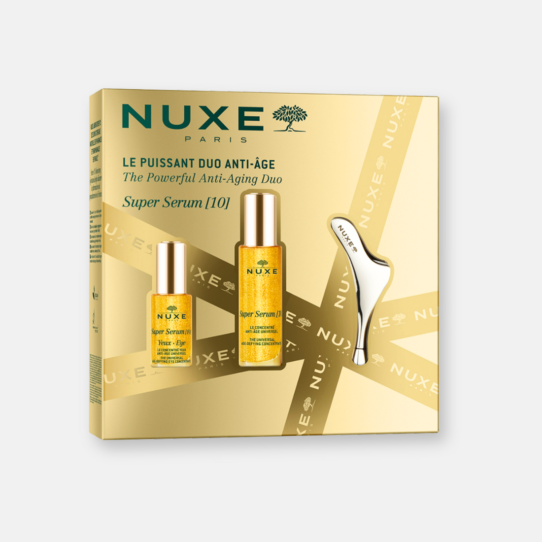 Nuxe KIT The Powerful Anti-Aging Super Serum 10 - Suero Antiedad Rostro y Ojos con Rodillo Facial