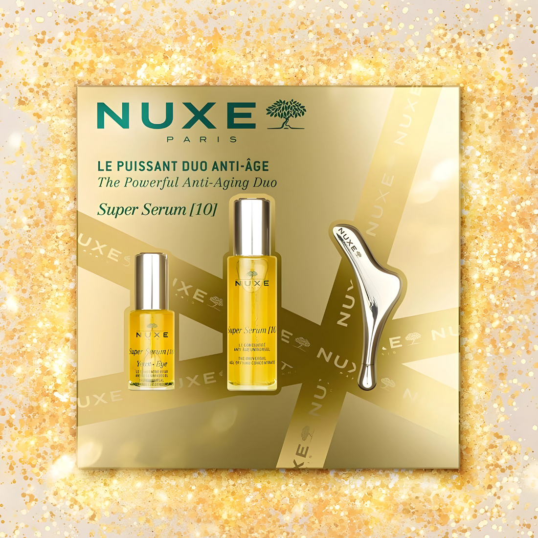 Nuxe KIT The Powerful Anti-Aging Super Serum 10 - Suero Antiedad Rostro y Ojos con Rodillo Facial