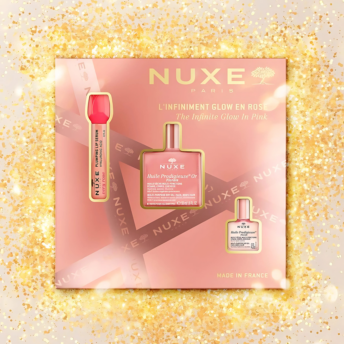 Nuxe KIT Infinite Glow in Pink - Rutina Completa de Hidratación, Iluminación y Nutrición Floral