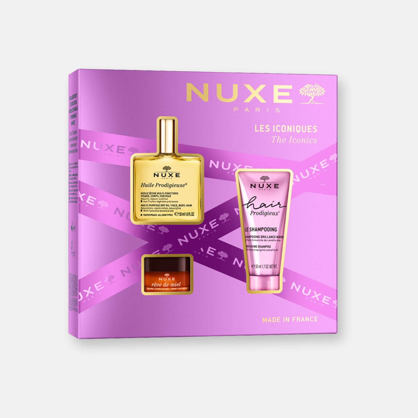 Nuxe KIT The Iconics Best Sellers - Rutina Hidratación 360° Cuidado Integral para Piel, Cabello y Labios