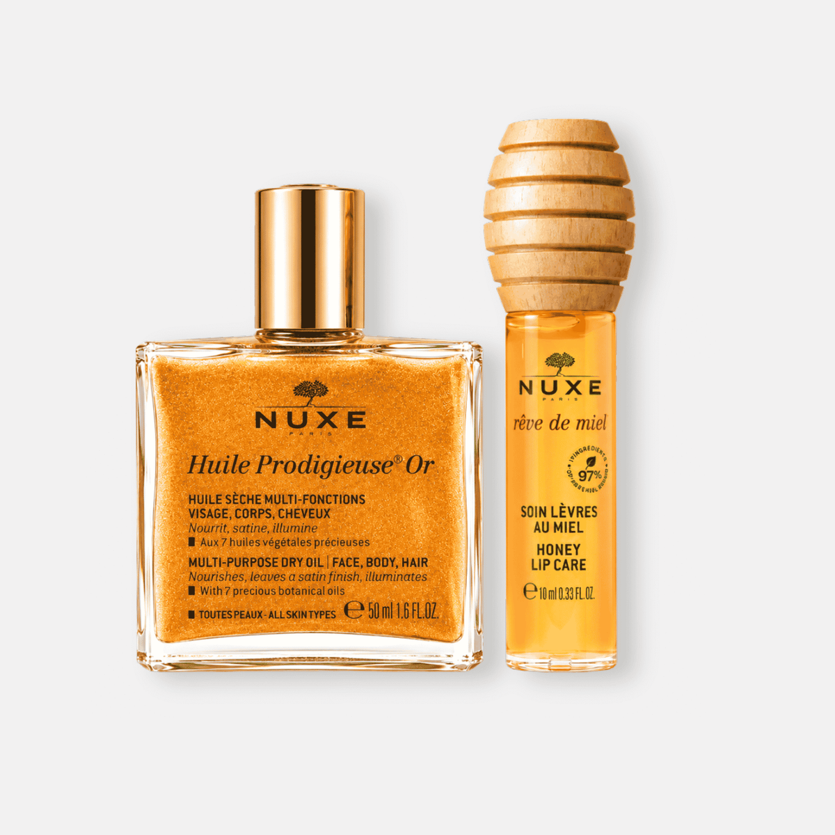 KIT Dúo Huile Prodigieuse Or + Honey Lip Care