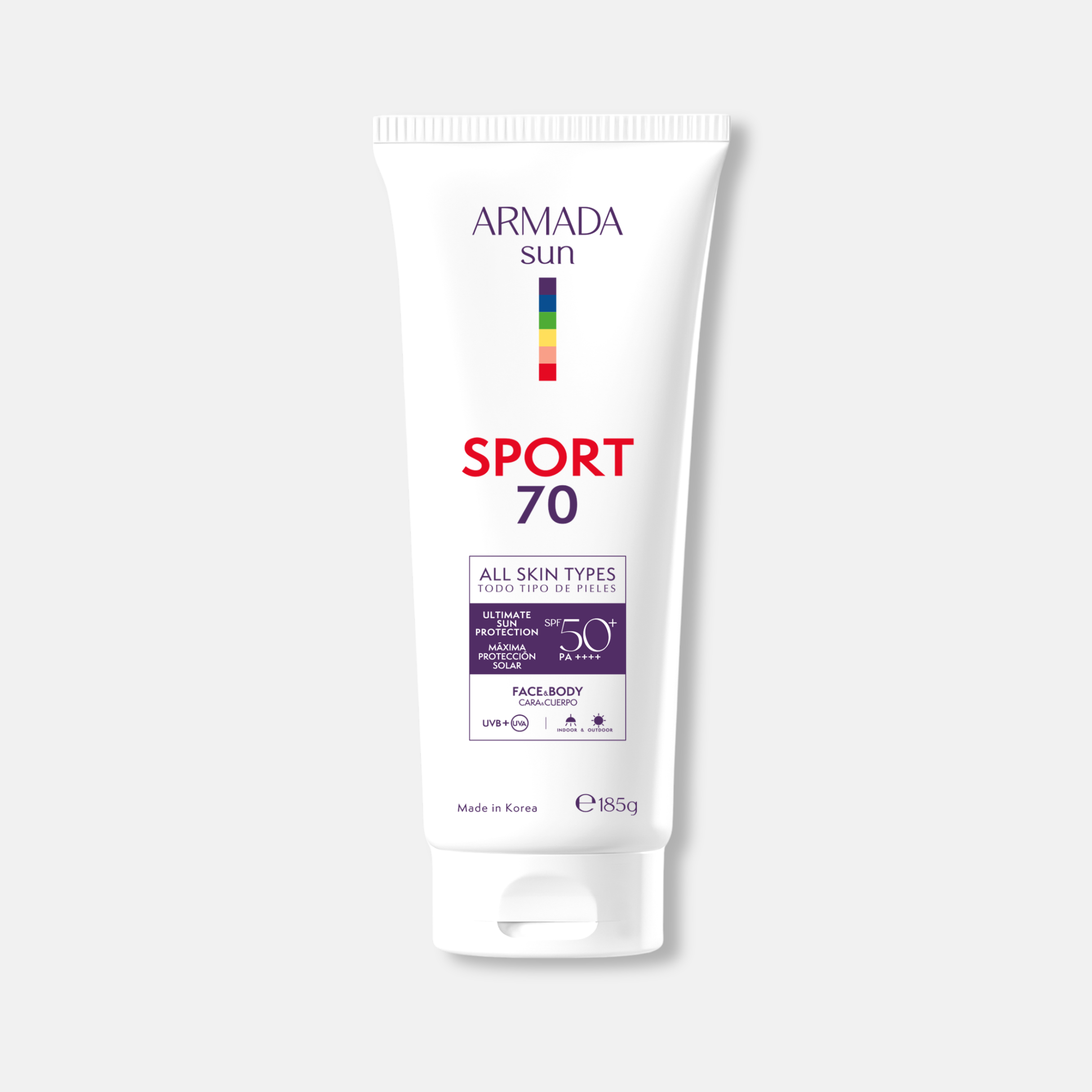 Armada Sport 70 SPF 50+ Bloqueador Solar Extremo - Invisible, Resistente al Agua y Sudor - 185g