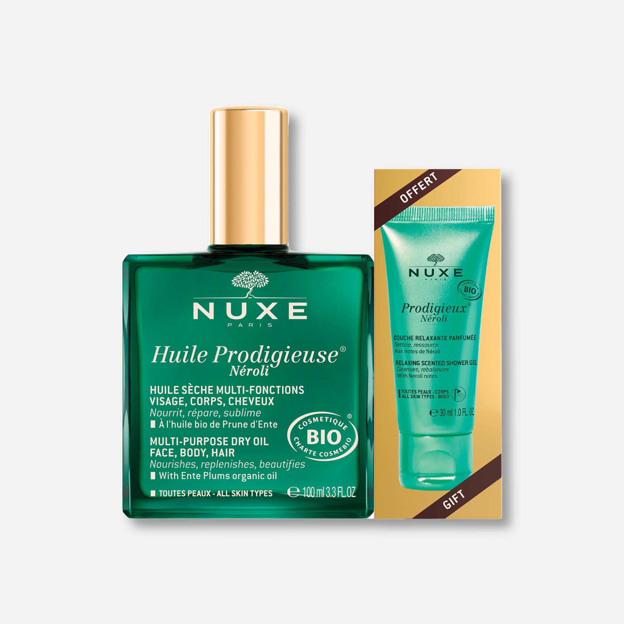 Huile Prodigieuse- Aceite prodigioso nerolí 100ml + Gel de ducha nerolí 30ml (regalo)