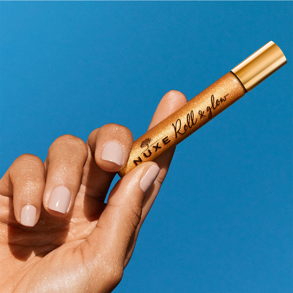 Nuxe Huile Prodigieuse Or Roll-On 8ml - Aceite Iluminador, Brillo Dorado Bronzer, Rostro y Cuerpo
