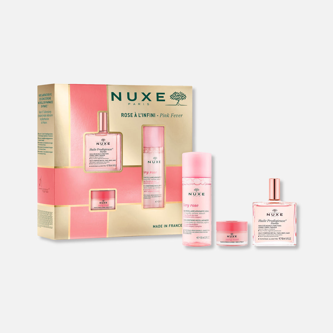 Nuxe Kit Best Sellers Pink Fever: Rutina Completa Rostro, Cuerpo y Labios - Hidrata, Repara, Embellece