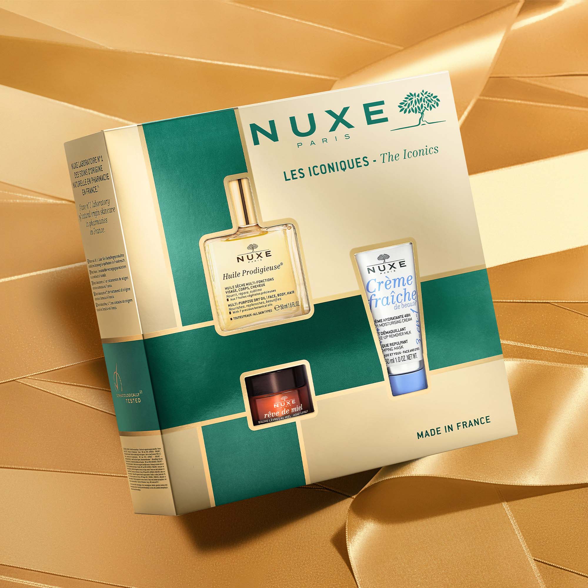 Nuxe The Iconics Coffret: Rutina Facial de Cuidado Diario - Hidratación, Nutrición y Reparación