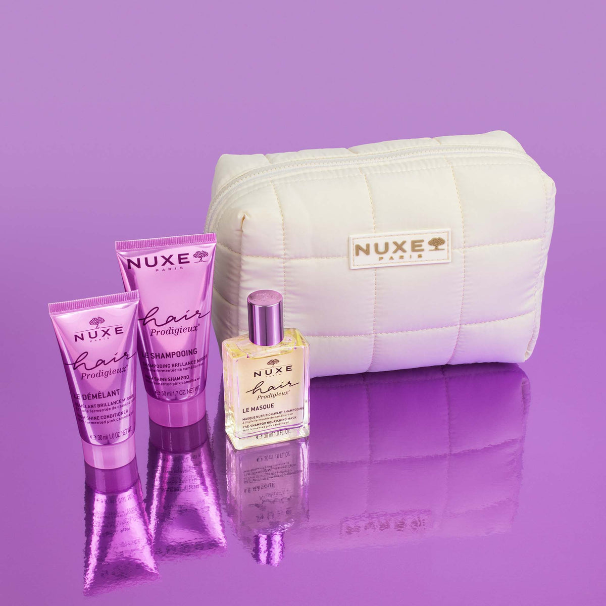 Nuxe KIT Hair Prodigieux Formato de Viaje - Nutrición, Limpieza y Brillo