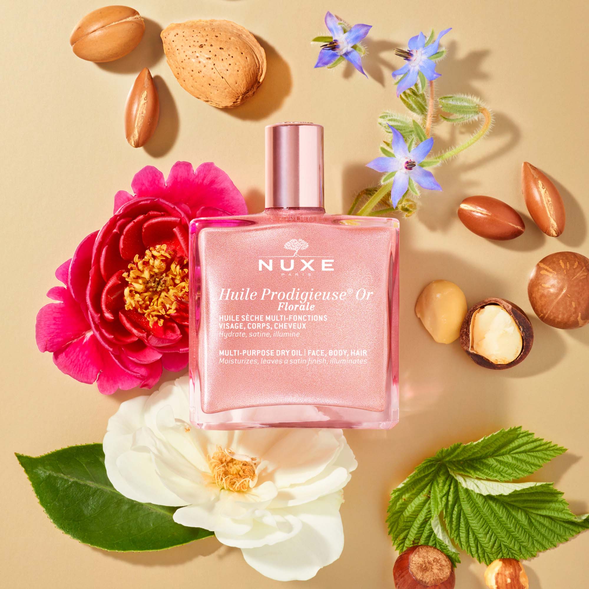 Nuxe Huile Prodigieuse Oro Florale 50ml - Aceite Iluminador Multi-Usos Oro Rosa, Fragancia Floral