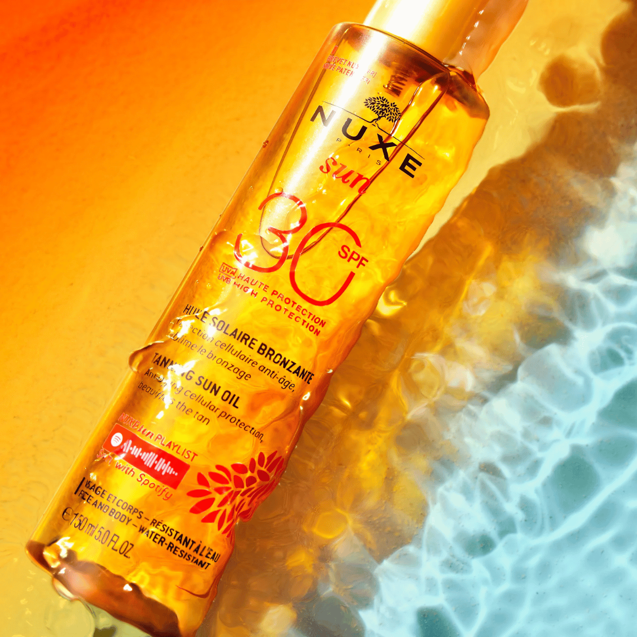 Nuxe Sun: Aceite Bronceador SPF 30 - Rostro y Cuerpo, Protección Anti-Edad - 150 ml - ebeauty