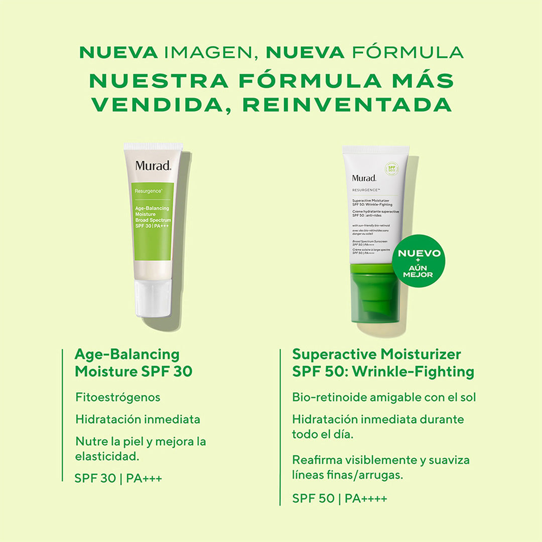 Murad Superactive SPF 50 Moisturizer - Protector Solar 3 en 1 Anti-Arrugas con Bio-Retinoides