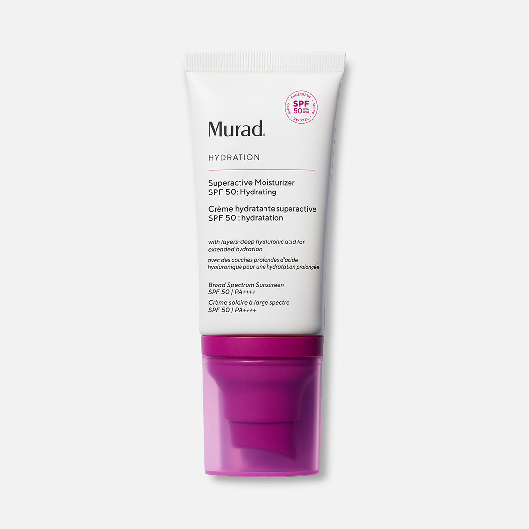 Murad Superactive SPF 50 Moisturizer - Protector Solar 3 en 1 de Alta Hidratación con Ácido Hialurónico