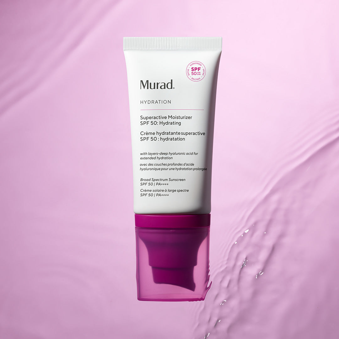 Murad Superactive SPF 50 Moisturizer - Protector Solar 3 en 1 de Alta Hidratación con Ácido Hialurónico