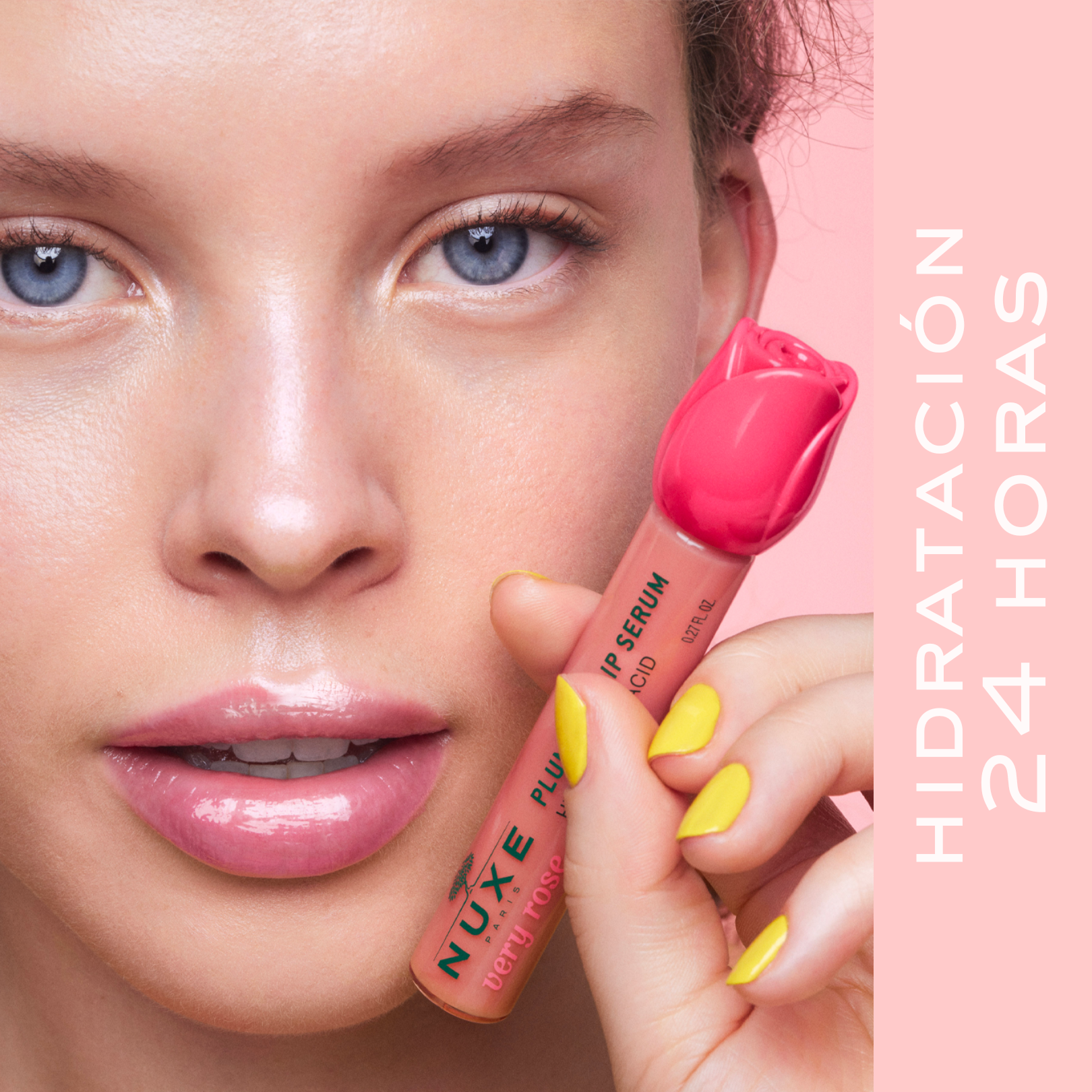 Nuxe Very Rose Plumping Lip Serum 8ml - Suero Voluminizador con Ácido Hialurónico, Hidrata 24h