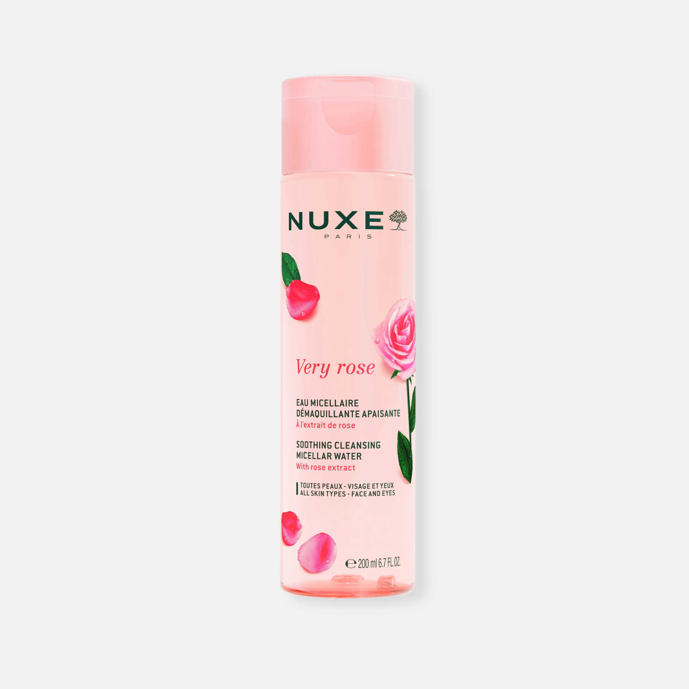 Nuxe Very Rose Agua Micelar 200ml - Desmaquilla, Limpia, Hidrata, Suaviza, Piel Sensible y Seca