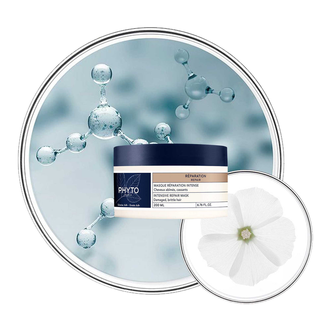 Phyto Reparación Mascarilla 200ml - Cabello Dañado, Queratina A18+, Brillo, Sin Siliconas