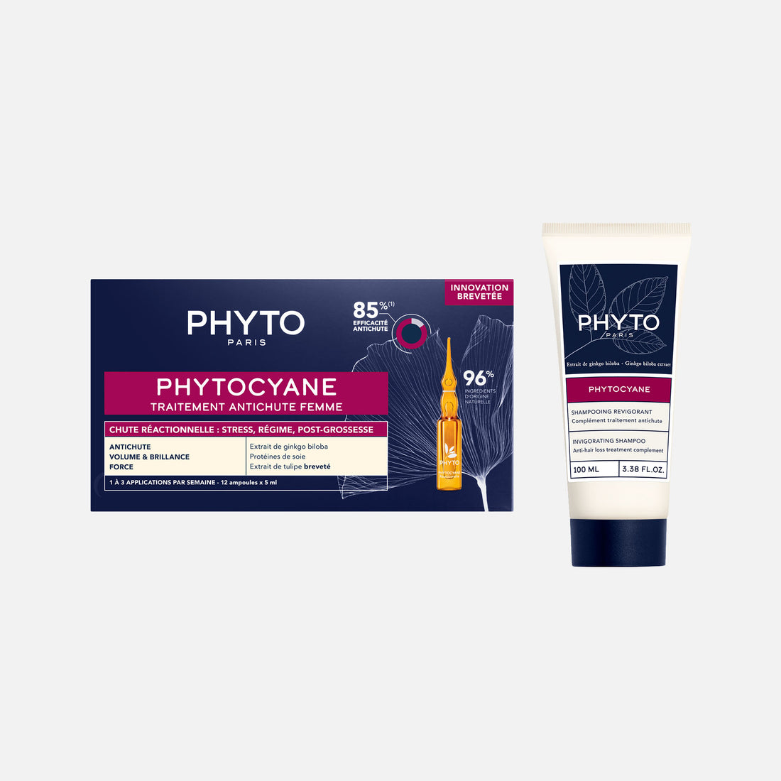 Phyto Set Anticaída Progresiva Mujer: Shampoo + Ampolletas - Reduce la Caída y Estimula Crecimiento