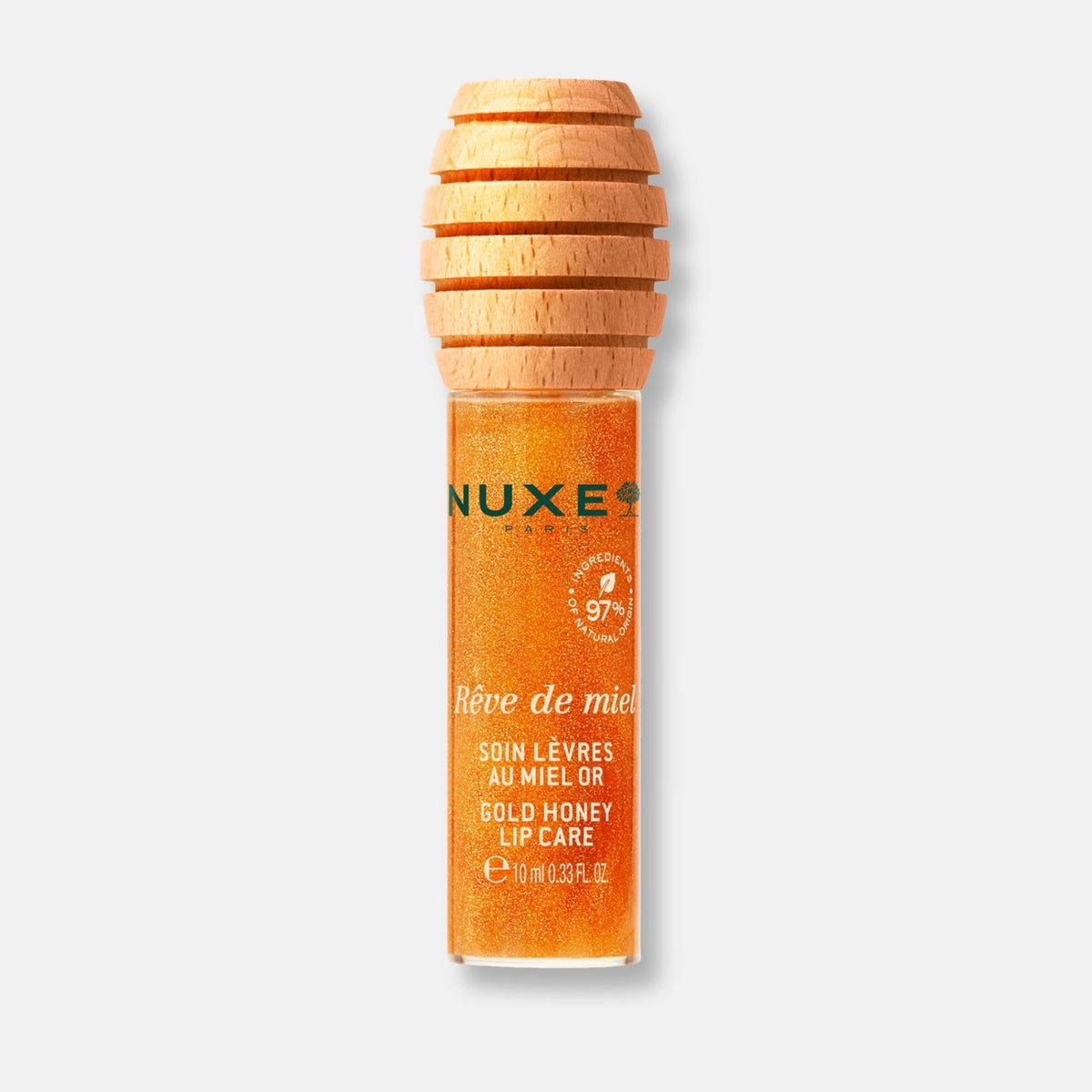 Nuxe Rêve de Miel Honey Lip Care Gold 10ml - Labial de Miel Nutritivo, Acabado Gold Luminoso