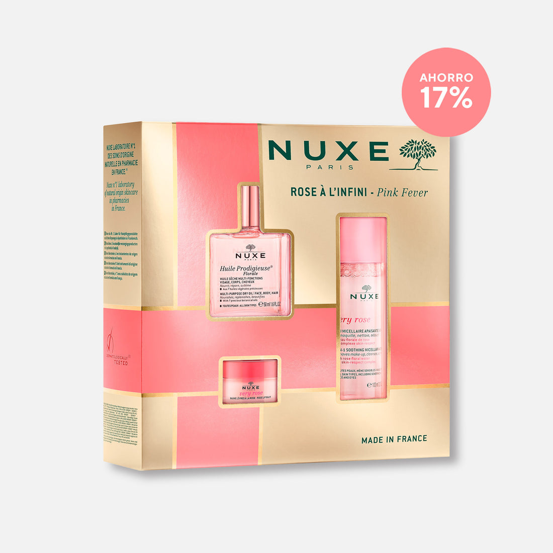 Nuxe Kit Best Sellers Pink Fever: Rutina Completa Rostro, Cuerpo y Labios - Hidrata, Repara, Embellece
