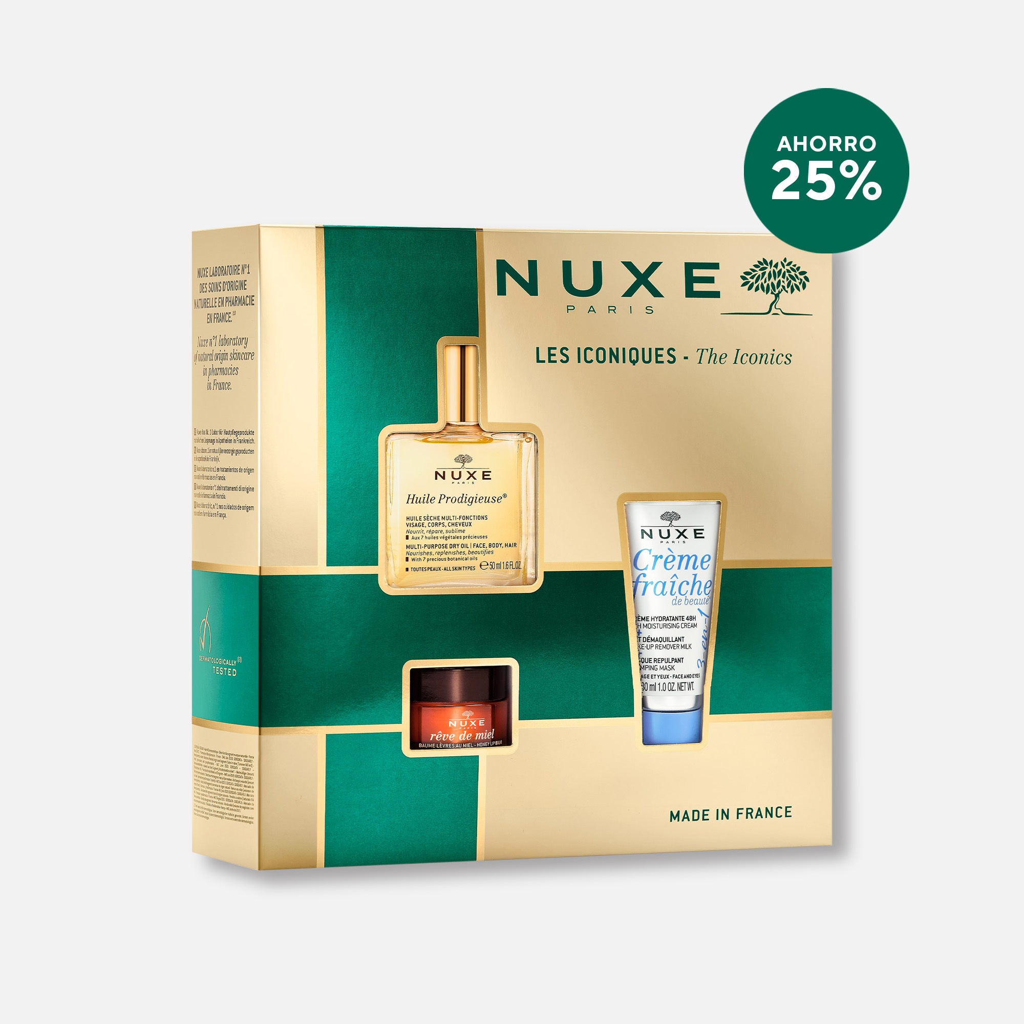 Nuxe The Iconics Coffret: Rutina Facial de Cuidado Diario - Hidratación, Nutrición y Reparación
