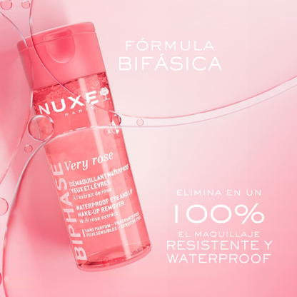 Nuxe Very Rose Desmaquillante Bifásico Waterproof Ojos y Labios 100ml