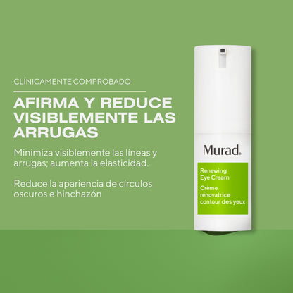 Murad Renewing Eye Cream 15ml - Contorno de Ojos Antiedad Reafirmante, Alisa Arrugas y Minimiza Ojeras
