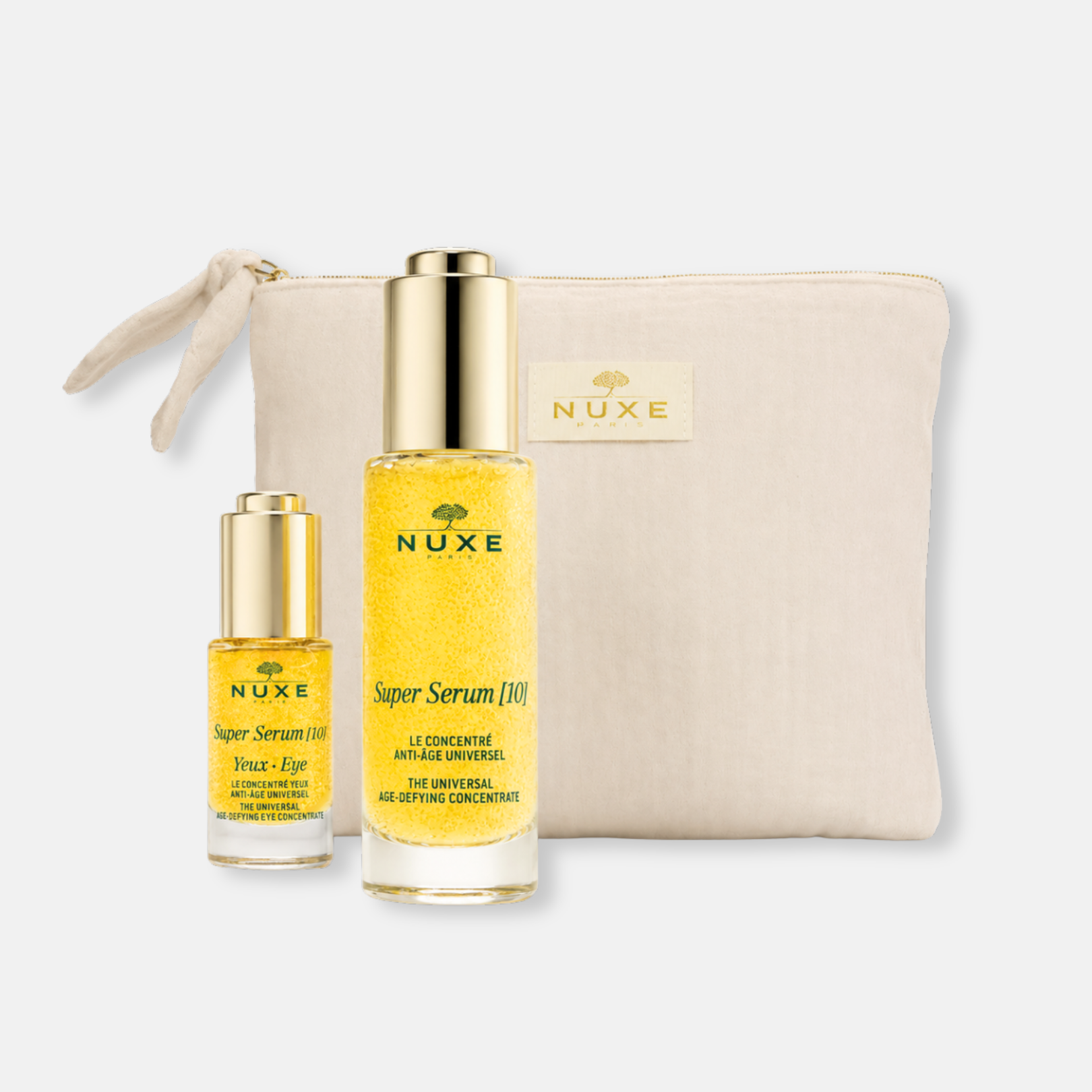 Nuxe KIT Super Serum Antiedad Dúo Rostro y Contorno de Ojos + Neceser