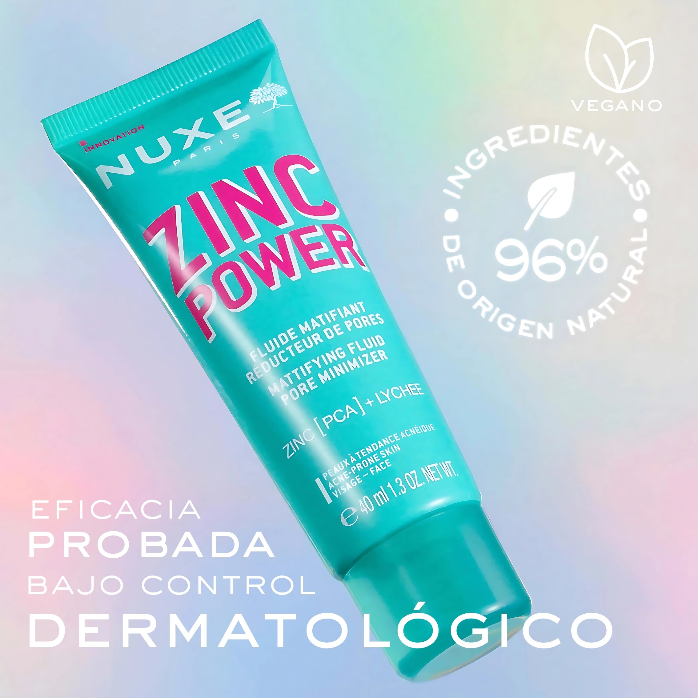 Nuxe Zinc Power Crema Ligera Matificante 40ml - Minimiza Poros, Reduce Exceso Sebo y Brillo