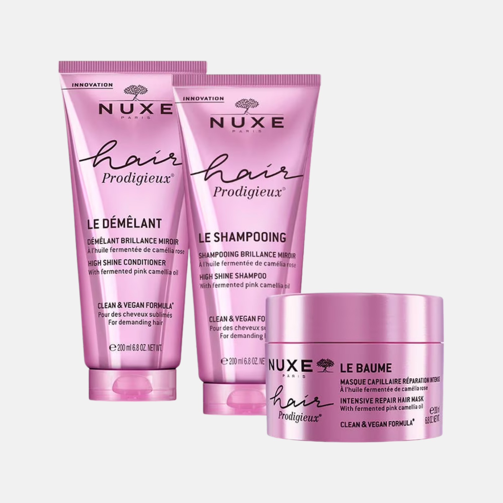 Nuxe Hair Prodigieux KIT - Bolsa + Ritual Capilar Completo Brillo y Nutrición Intensiva