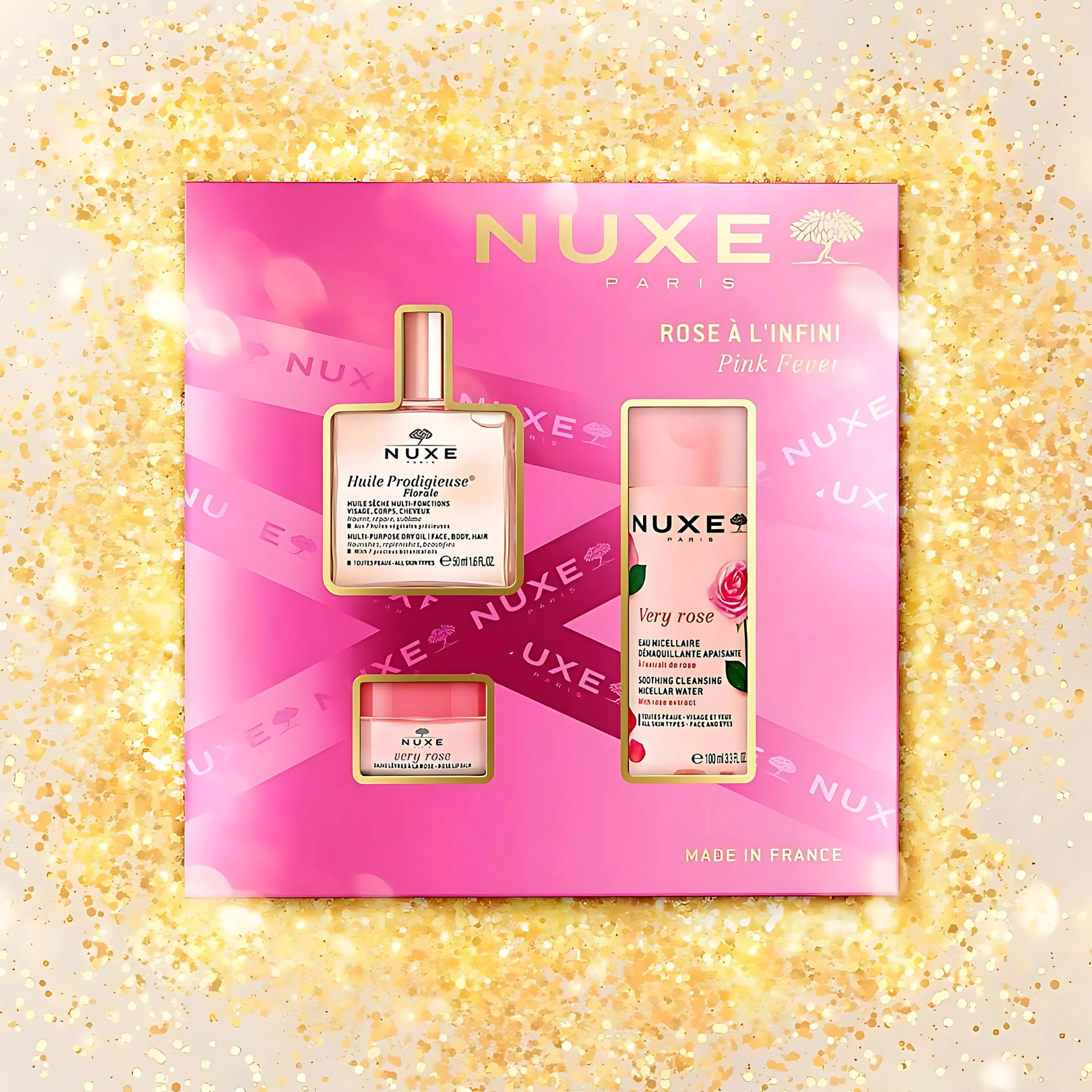 Nuxe KIT Pink Fever Best Sellers -  Rutina Completa de Hidratación Floral: Limpia, Nutre y Repara