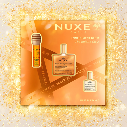 Nuxe KIT Infinite Glow Best Sellers - Rutina Iluminación Piel y Labios: Ilumina, Hidrata y Repara