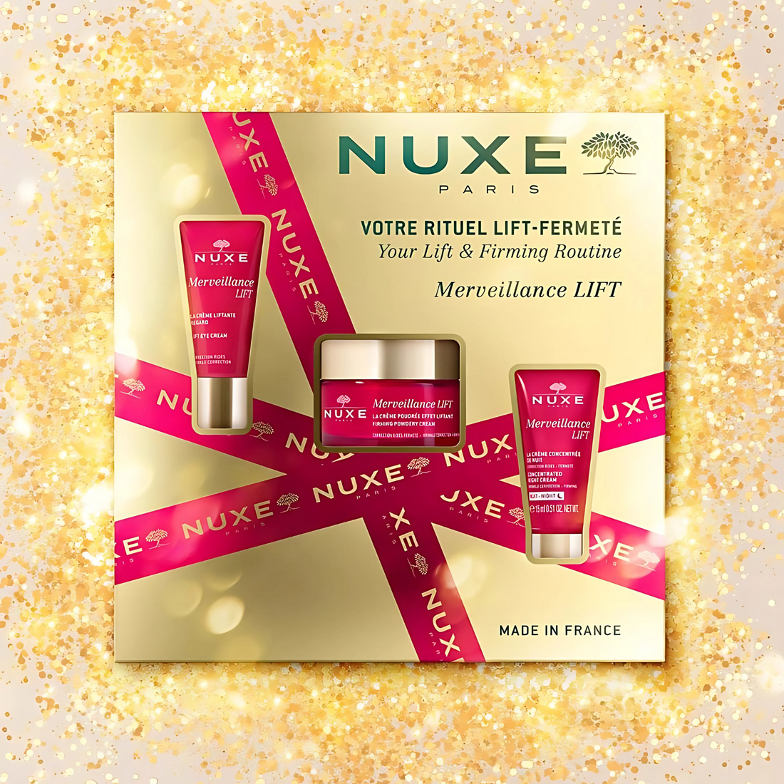 Nuxe KIT Merveillance Lift - Rutina Antiedad Reafirmante para Rostro y Contorno de Ojos
