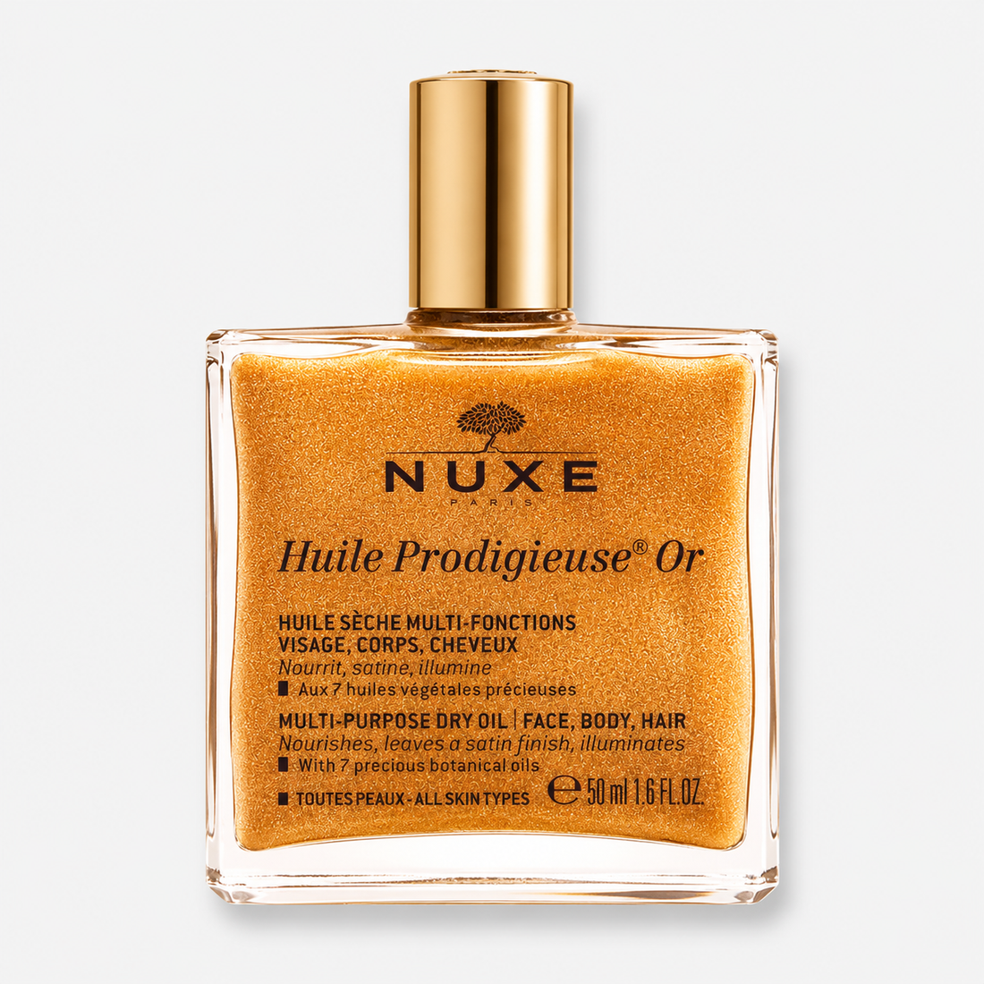 Nuxe Huile Prodigieuse Or 50ml - Aceite Seco Iluminador Dorado con 7 Aceites Botánicos