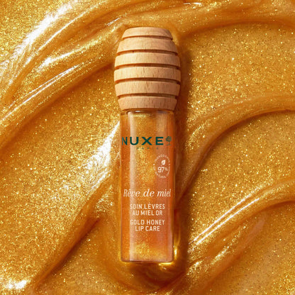 Nuxe Rêve de Miel Honey Lip Care Gold 10ml - Labial de Miel Nutritivo, Acabado Gold Luminoso