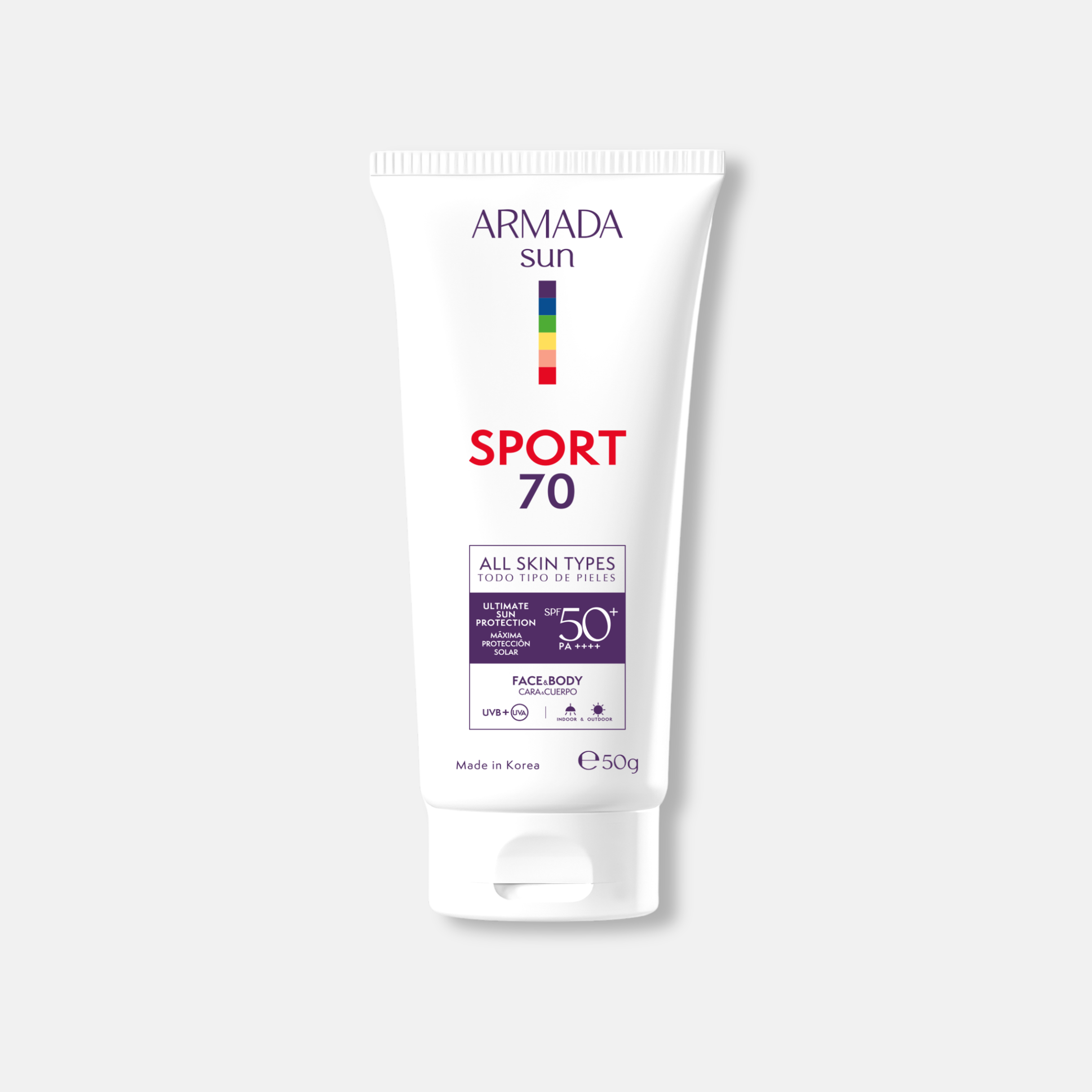 Armada Sport 70 SPF 50+ Bloqueador Solar Extremo - Invisible, Resistente al Agua y Sudor - 50g