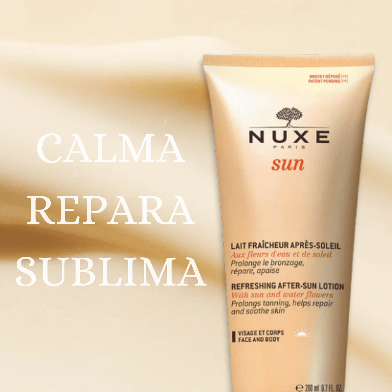 Nuxe Sun: After Sun - Loción Hidratante para Después del Sol, Refresca, Calma y Prolonga Bronceado - 200 ml