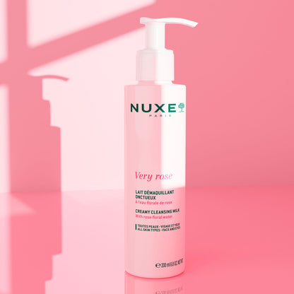 Nuxe Very Rose Leche Desmaquillante 200ml - Limpia, Hidrata, Calma el Rostro y Ojos