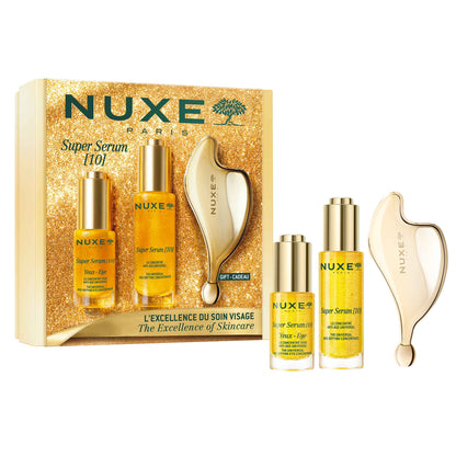 Nuxe KIT Super Serum [10] The Excellence of Skincare - Suero Rostro y Contorno Ojos + Guasha