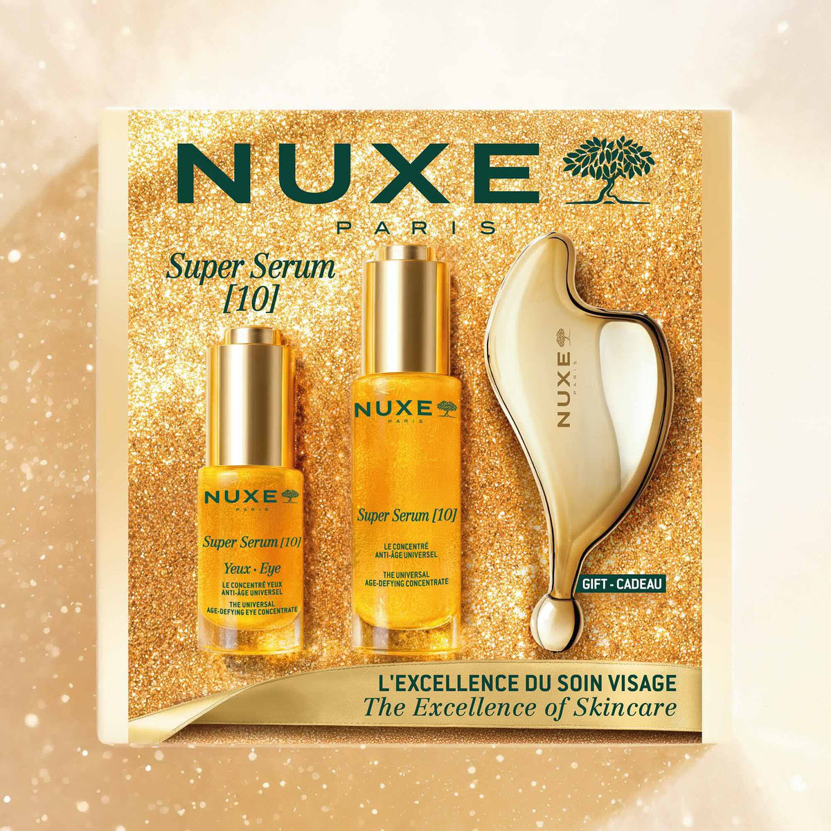 Nuxe KIT Super Serum [10] The Excellence of Skincare - Suero Rostro y Contorno Ojos + Guasha