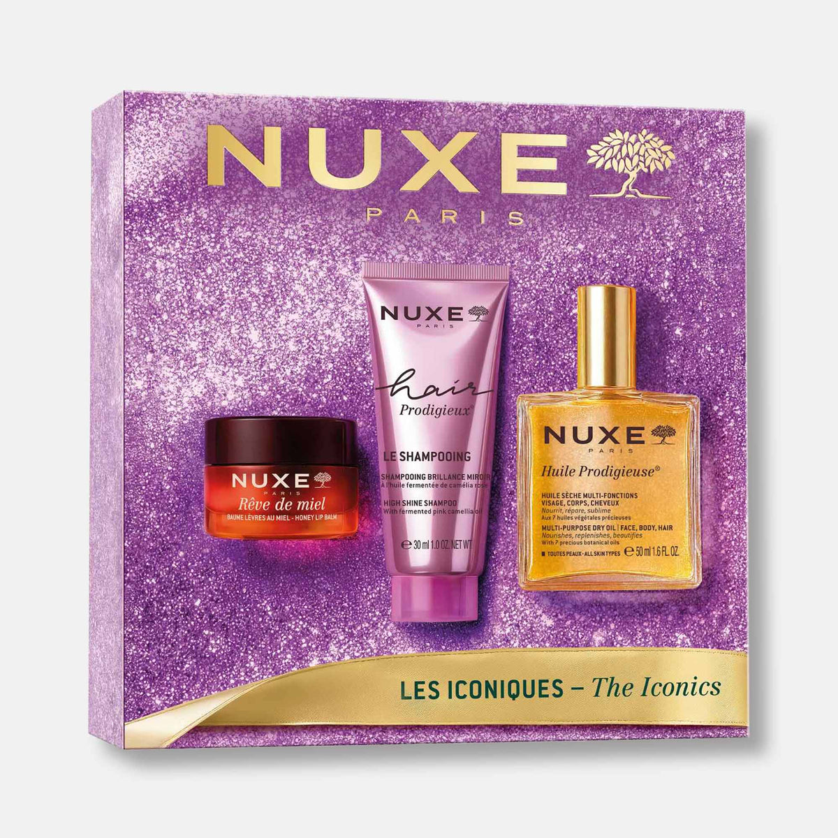 Nuxe KIT The Iconics Best Sellers - Ritual Icónico de Nutrición &amp; Luminosidad para Piel y Cabello