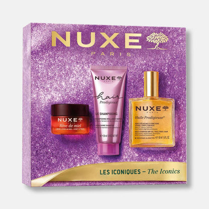 Nuxe KIT The Iconics Best Sellers - Ritual Icónico de Nutrición &amp; Luminosidad para Piel y Cabello
