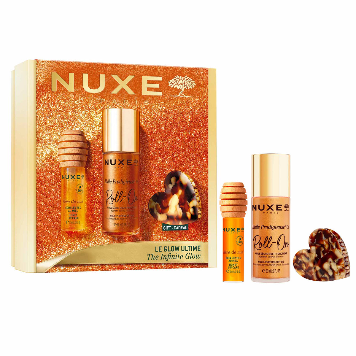 Nuxe KIT Infinite Glow Best Sellers - Rutina Glow Hidratante + Pinza Dorada Edición Especial