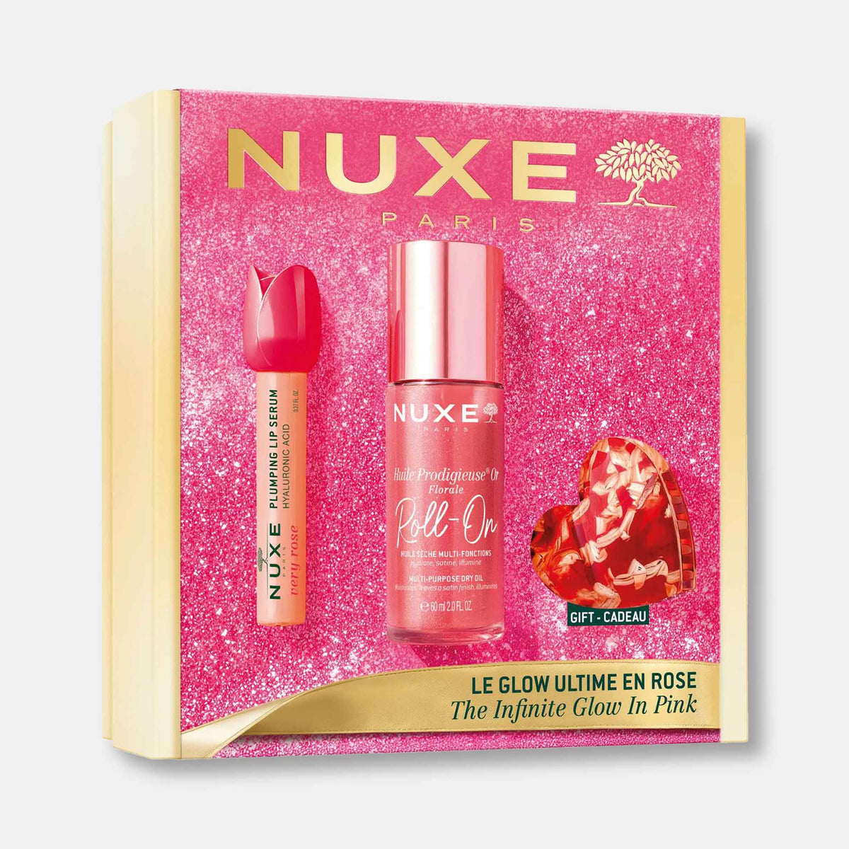 Nuxe KIT Infinite Glow in Pink Best Sellers - Rutina Glow Hidratante Floral + Pinza Edición Especial