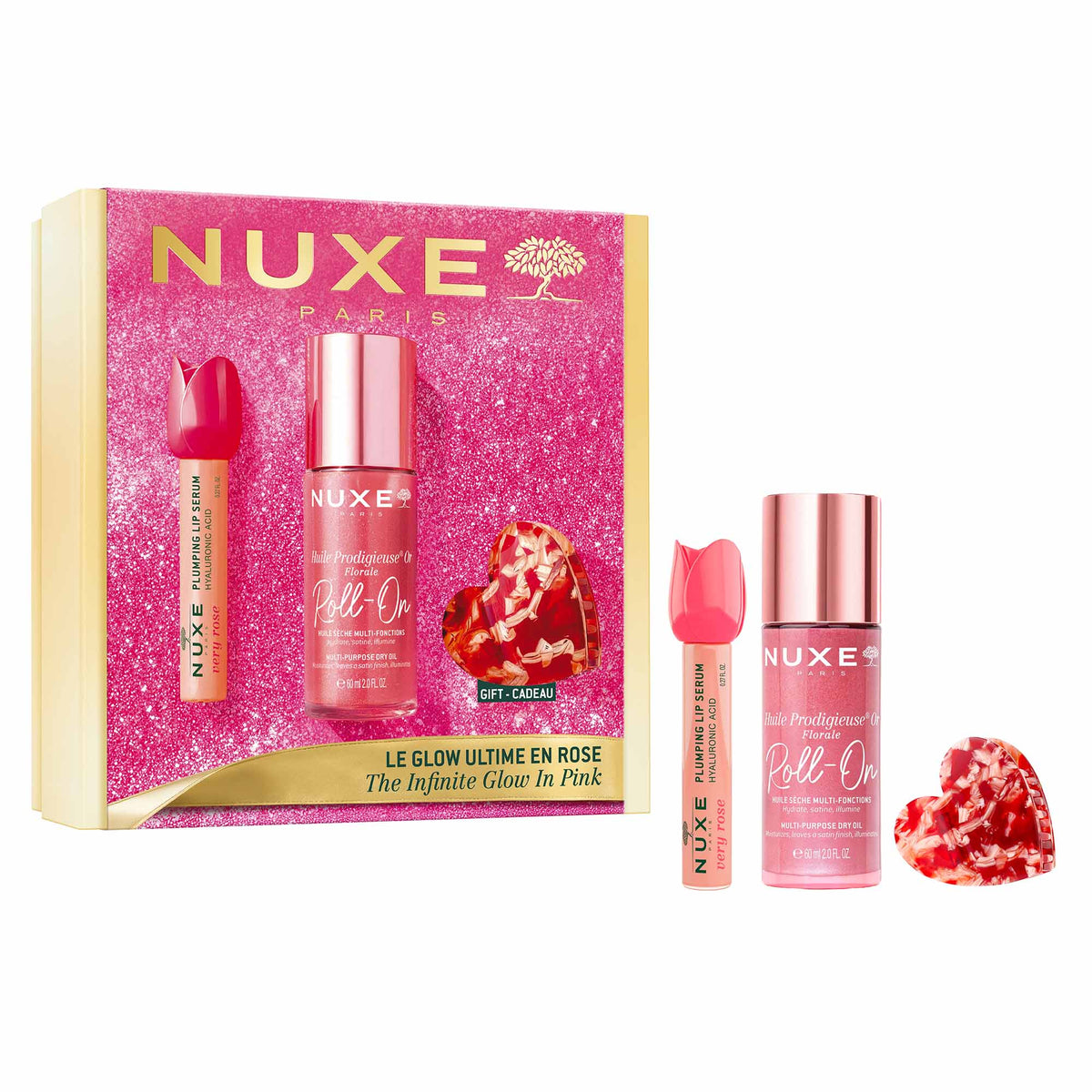 Nuxe KIT Infinite Glow in Pink Best Sellers - Rutina Glow Hidratante Floral + Pinza Edición Especial