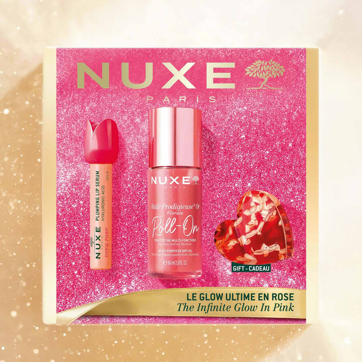 Nuxe KIT Infinite Glow in Pink Best Sellers - Rutina Glow Hidratante Floral + Pinza Edición Especial